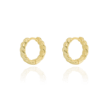 Mini Rope Huggie Hoop 18k Gold Plated